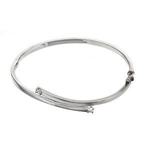 9ct White Gold Cubic Zirconia Bangle - Product number 5761182