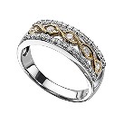 18ct two-colour gold third carat diamond ring