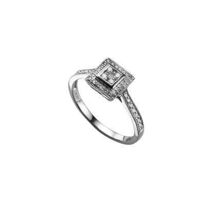 18ct white gold quarter carat diamond ring