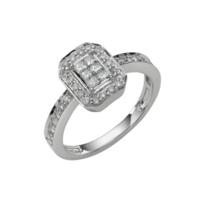 18ct white gold half carat diamond ring - Product number 5766826