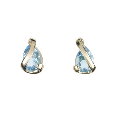 9ct gold pear-shaped blue topaz earrings
