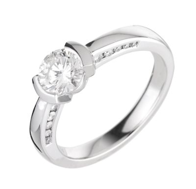 18ct white gold 1 carat solitaire diamond ring - Product number 5769787