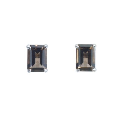 9ct white gold brown smokey quartz earrings - Product number 5770084