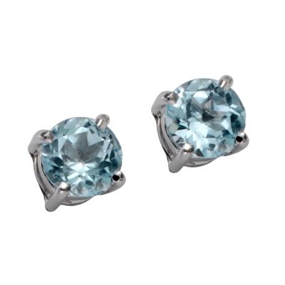 9ct white gold blue topaz stud earrings - Product number 5770181