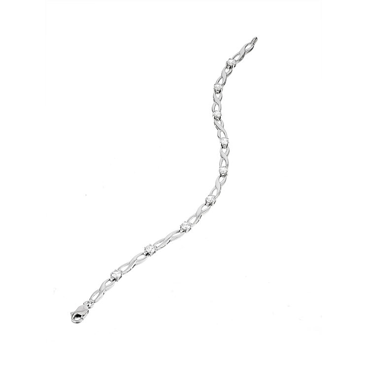 9ct white gold cubic zirconia kiss bracelet - Product number 5771013
