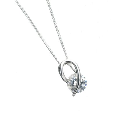 9ct white gold cubic zirconia pendant - Product number 5771714