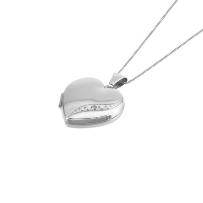 9ct Diamond Set Heart Locket - Product number 5771749