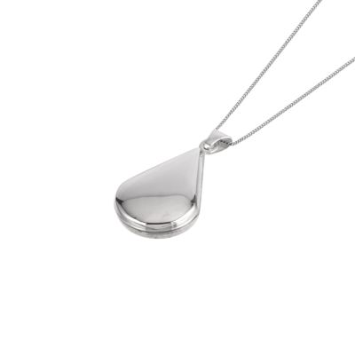 9ct white gold teardrop locket