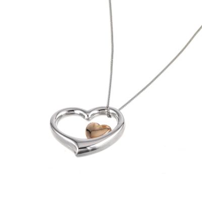 9ct white and rose gold pendant necklace - Product number 5771781