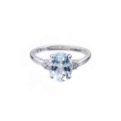 9ct white gold aquamarine and diamond ring - Product number 5772710