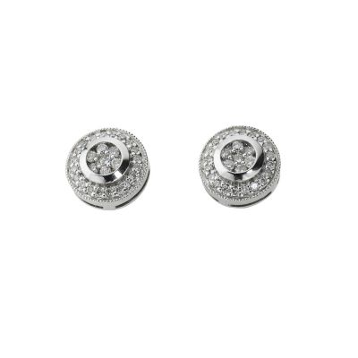 9ct white gold quarter carat diamond cluster earrings - Product number 5773024