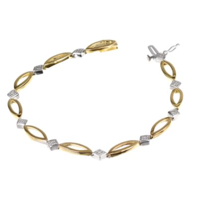 9ct two colour diamond studded bracelet - Product number 5773040
