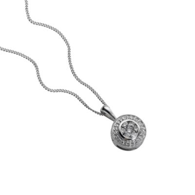 9ct white gold quarter carat pendant