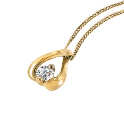 9ct gold ten point diamond solitaire pendant - Product number 5774268