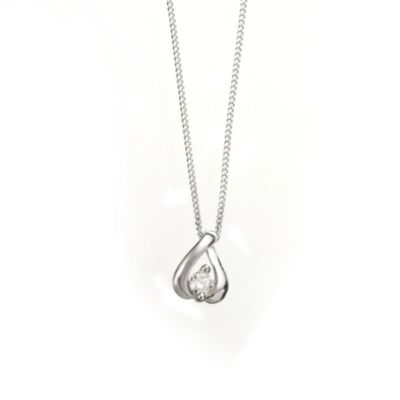 9ct white gold ten point diamond pendant - Product number 5774500