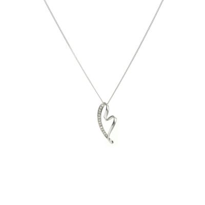9ct white gold diamond-set pave heart pendant - Product number 5774691