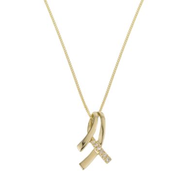 9ct yellow gold double twist pendant - Product number 5774799