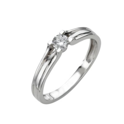 18ct white gold fifth carat diamond solitaire ring