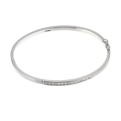 9ct white gold cubic zirconia bangle - Product number 5775159