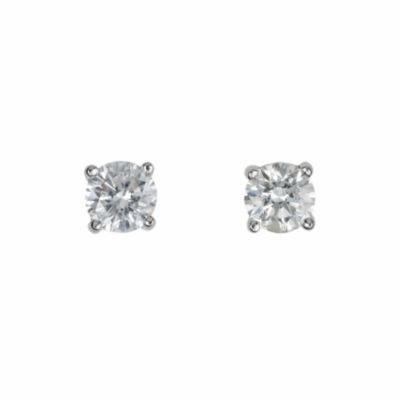 18ct white gold half carat diamond solitaire earrings Ernest Jones
