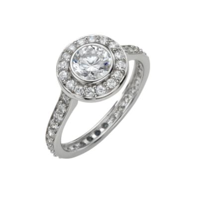 9ct white gold cubic zirconia ring