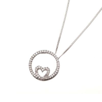 9ct white gold diamond circle pendant - Product number 5779383