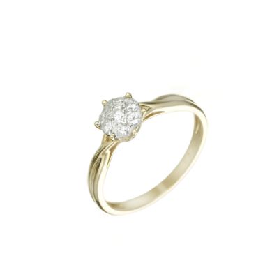 18ct two-colour gold 1/4ct diamond ring