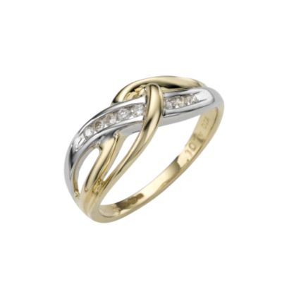 9ct two-colour gold diamond ring - Product number 5783119