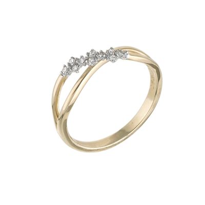 9ct gold diamond set ring