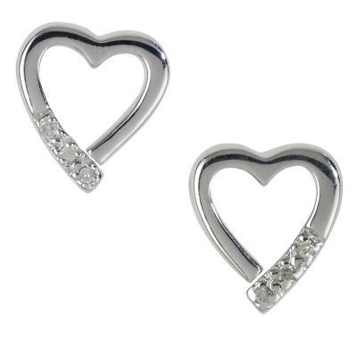 Hot Diamonds Silver Heart Earrings | H.Samuel