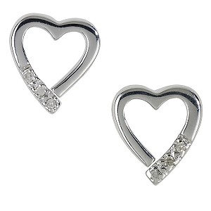 Silver Open Heart Earrings