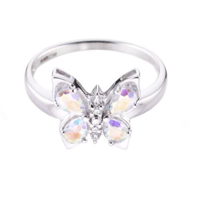 Rainbow Mist - 9ct White Gold Topaz Butterfly Ring - Product number 5793041