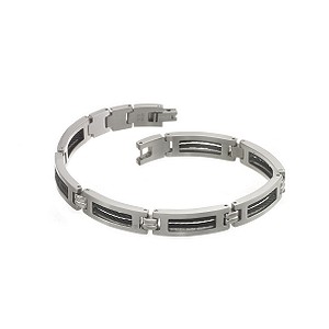 Titanium and Black Steel Cable Bracelet