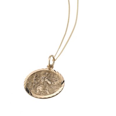 Yellow gold St Christopher pendant