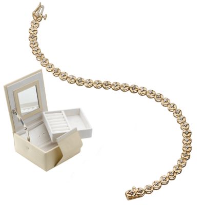 9ct gold diamond bracelet and free jewellery box