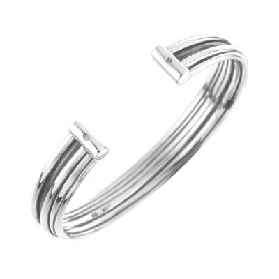 Hot Diamonds Men` Line Silver Bangle