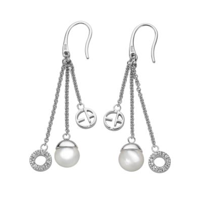 Armani sterling silver charm drop earrings