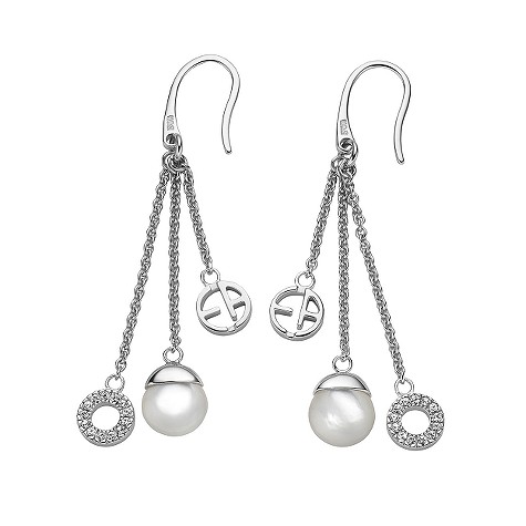 Emporio Armani sterling silver charm drop earrings