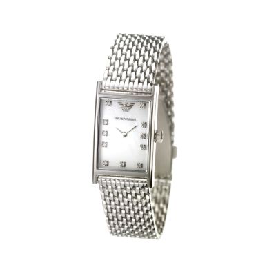 Emporio Armani ladies' mother of pearl diamond-set watch