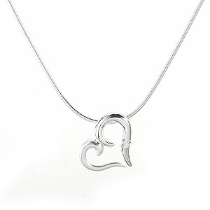 Fossil Sterling Silver Heart Pendant
