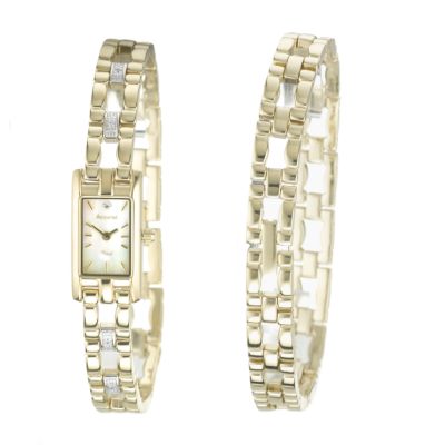 Accurist ladies' gold-plated mother of pearl dial watch - Product number 5825059