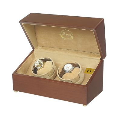 Satin walnut duo automatic watch winder