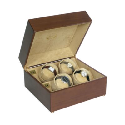 Satin walnut quad watch winder (watches not included)