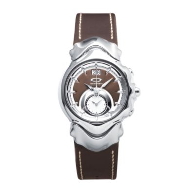 Oakley Judge mens brown leather strap watch