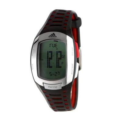 Adidas Fitness Men's Black And Red Digital Strap Watch - Product number 5846897