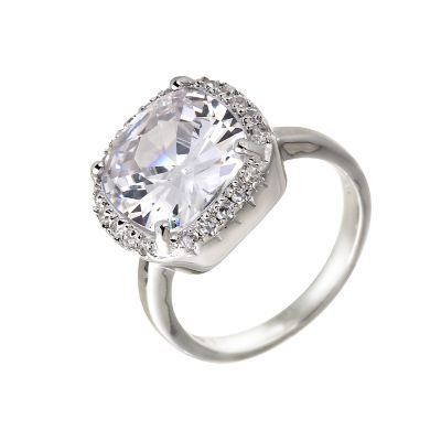 View Sterling silver and cubic zirconia cocktail ring - large
