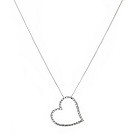 Sterling silver stone-set heart pendant