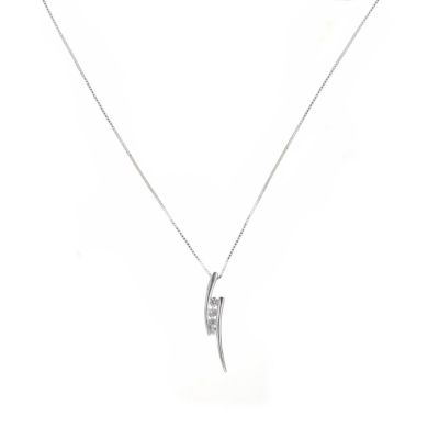 Sterling silver stone-set curved pendant - Product number 5860326