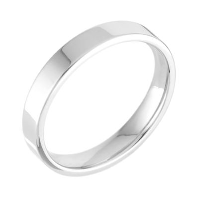 18ct white gold extra heavy flat court 3mm ring