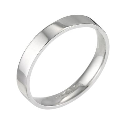 Platinum flat extra heavy weight ring 3mm